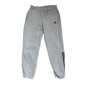 Adidas Essentials Basic Sweatpants Marled Gray/Navy Blue Large 2/$20